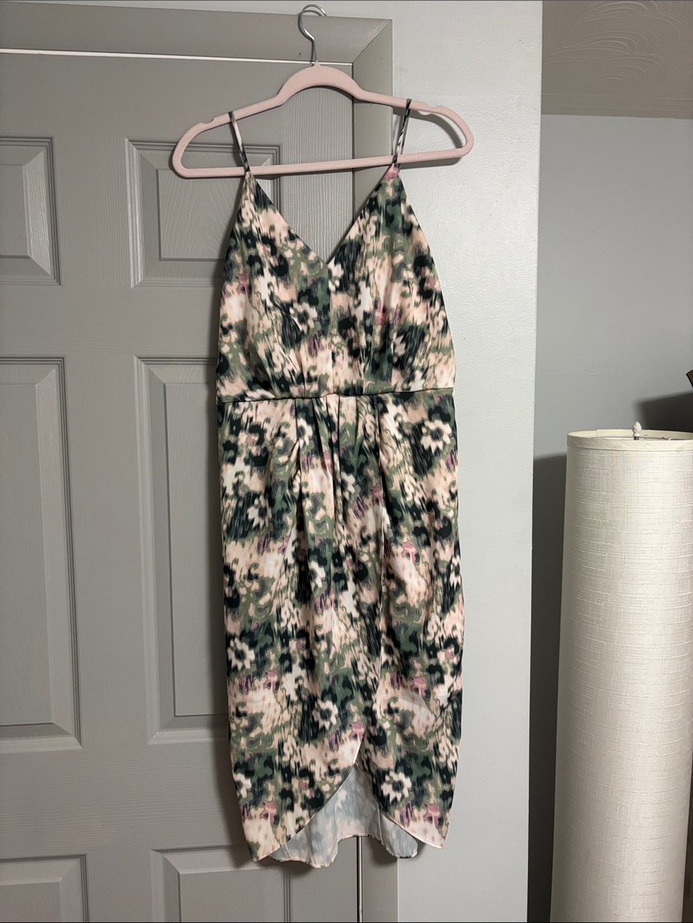 Chelsea28 Green, Pink and Cream Floral Midi Dress